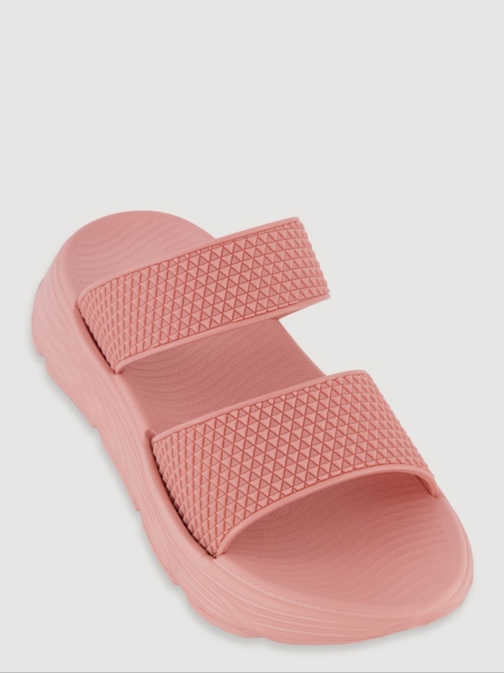 Pink Double-Strap Slide Platform Sandals